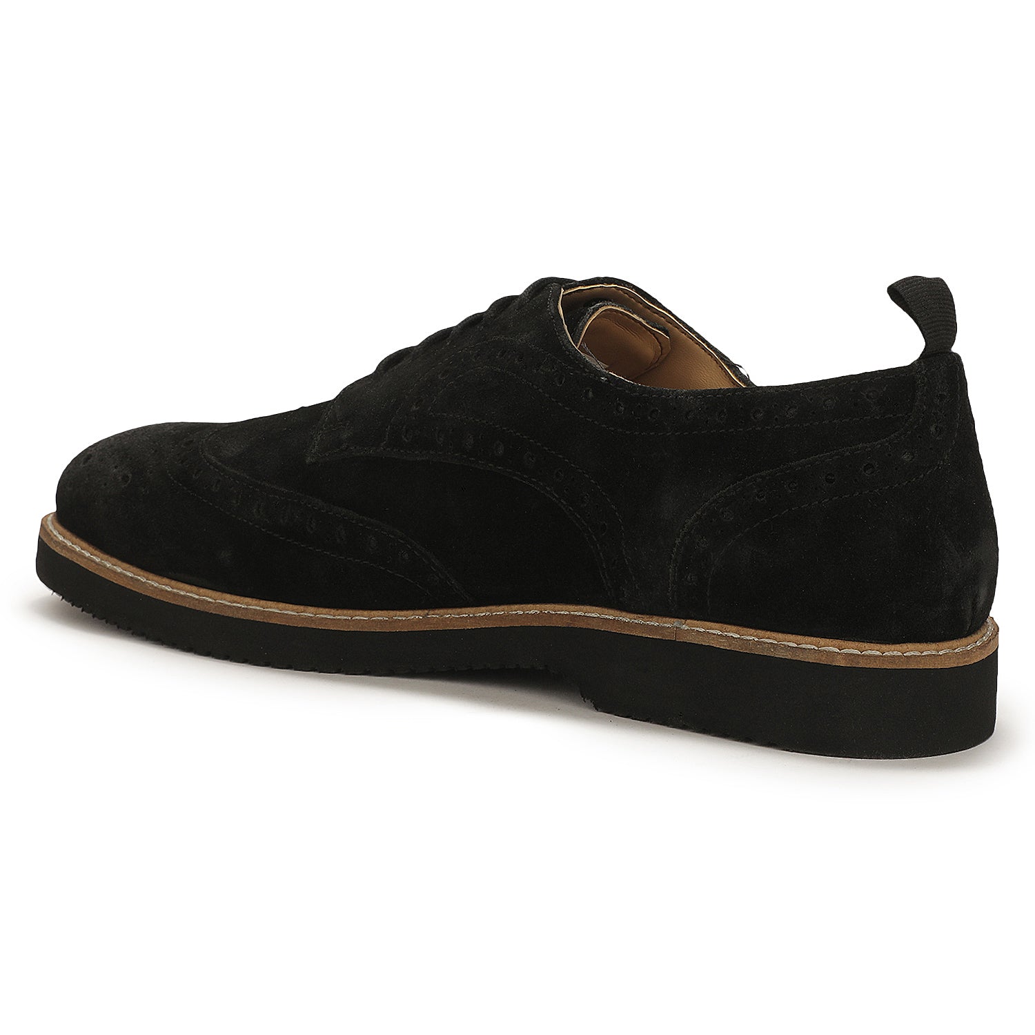 Men's Lite Court Beige Suede Leather Formal Brogue Shoes
