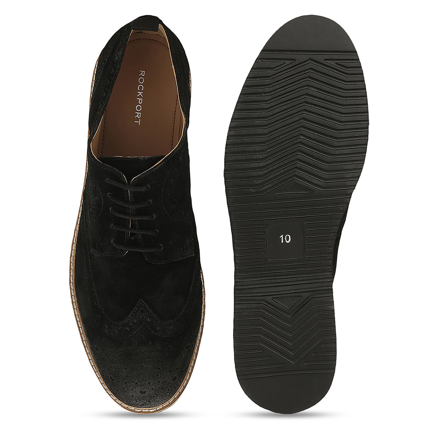 Men's Lite Court Beige Suede Leather Formal Brogue Shoes