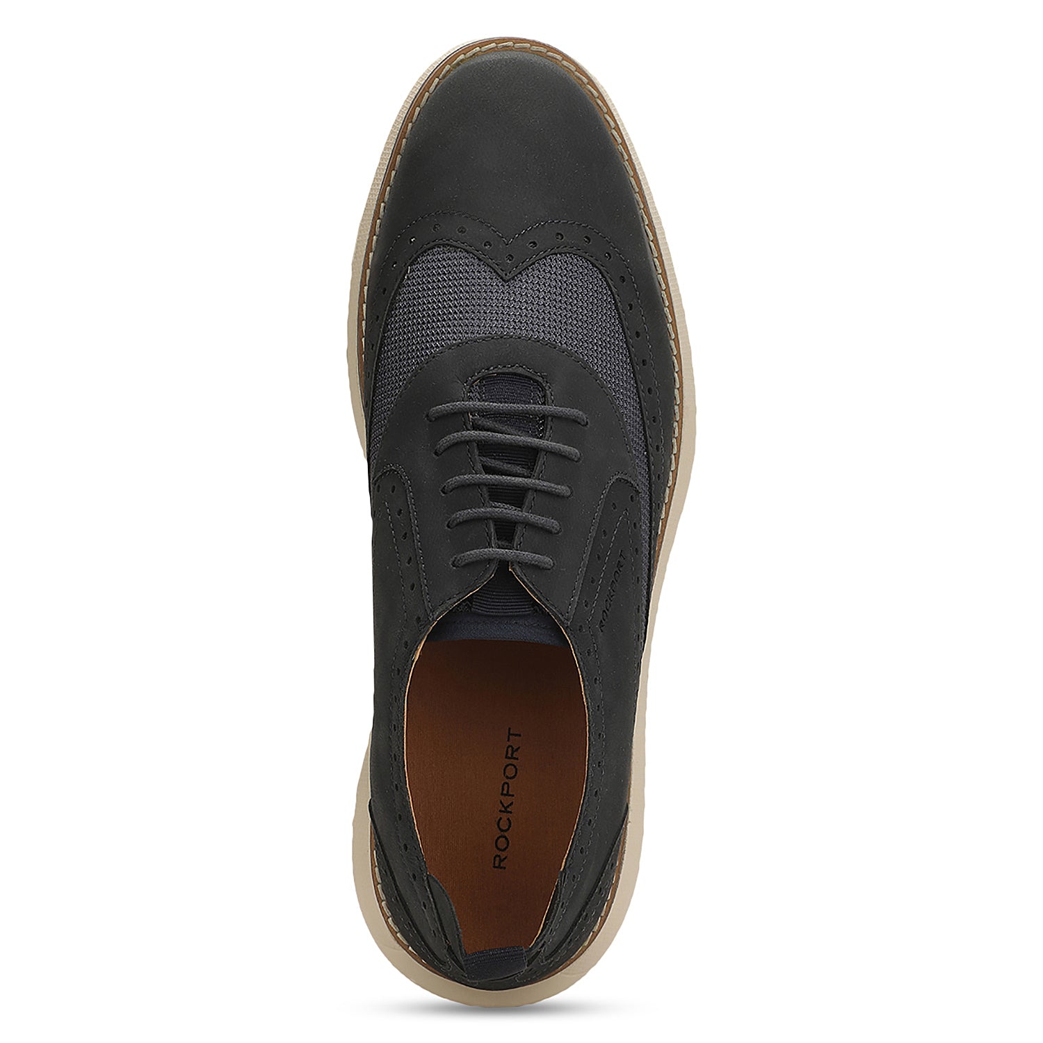 Men's Harbor Walk Oxford Laceup Navy Nubuck Leather Formal Shoes