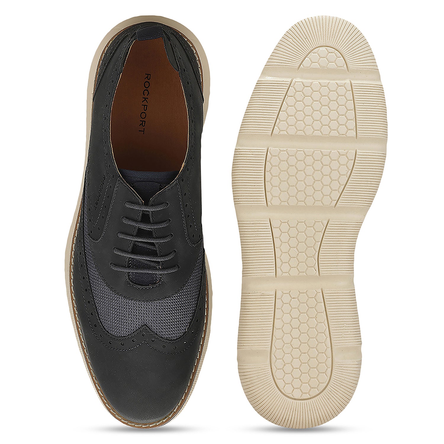 Men's Harbor Walk Oxford Laceup Navy Nubuck Leather Formal Shoes